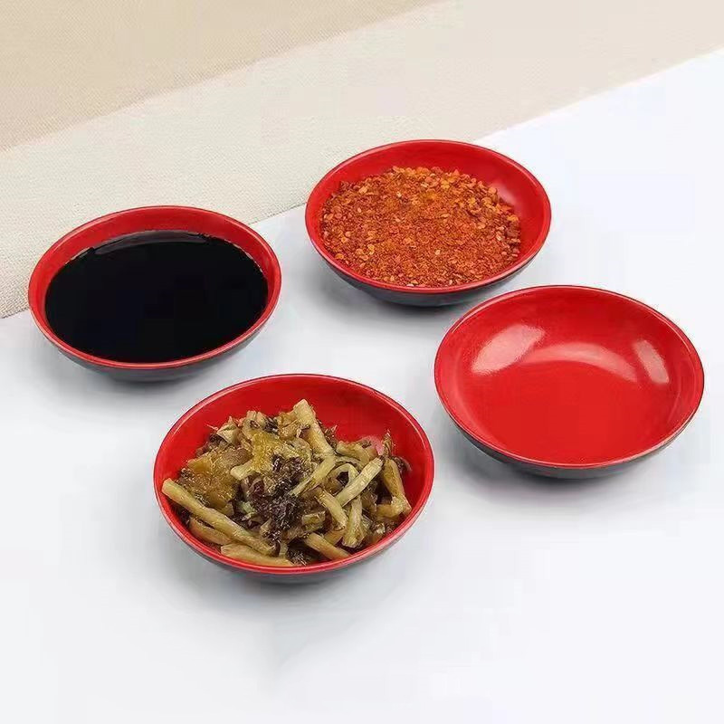 3Pcs Red And Black Round Melam - Sauce Dipping Cup review and price