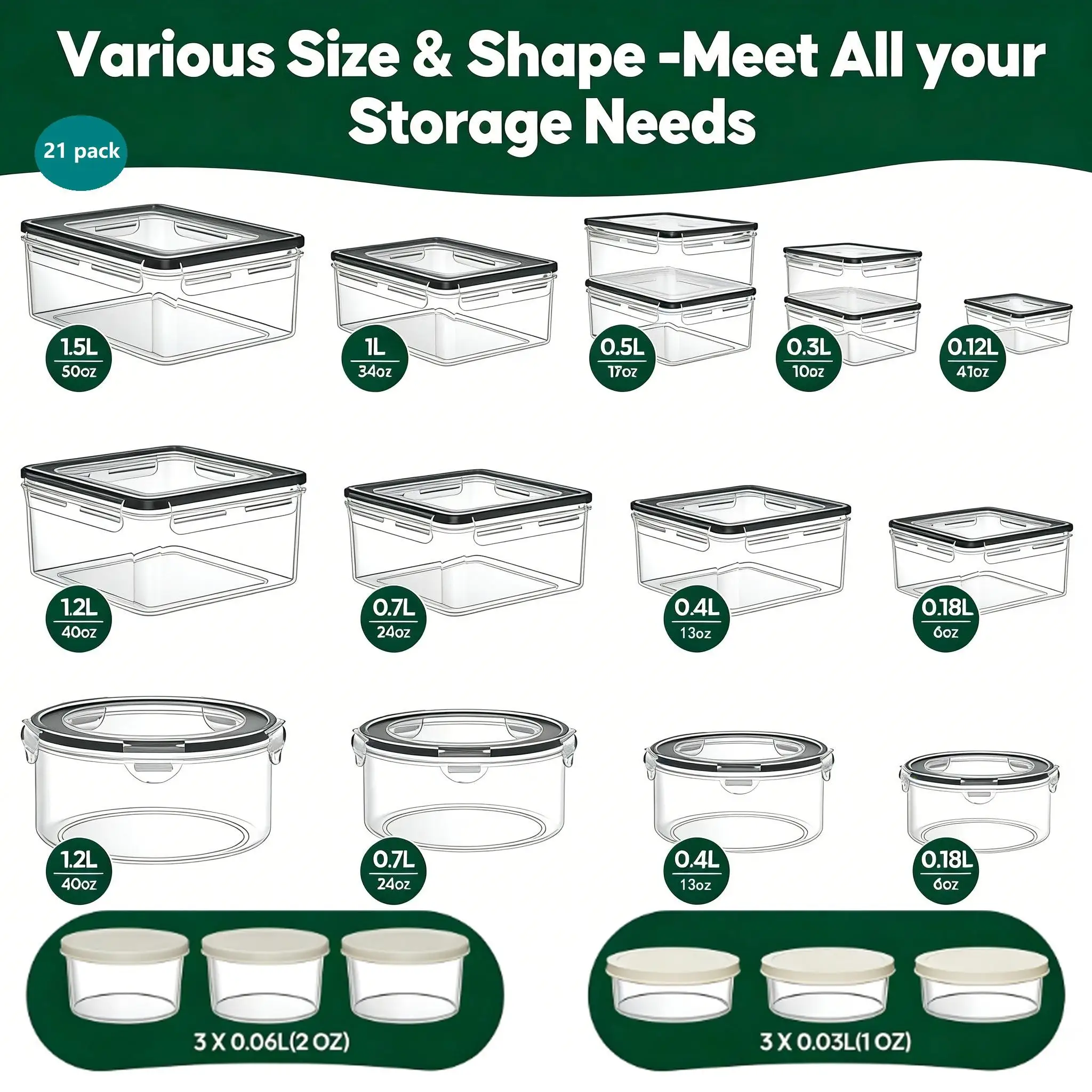 40/42/50/52/62Pcs Large Airtig - Meal Prep Kitchen review and price