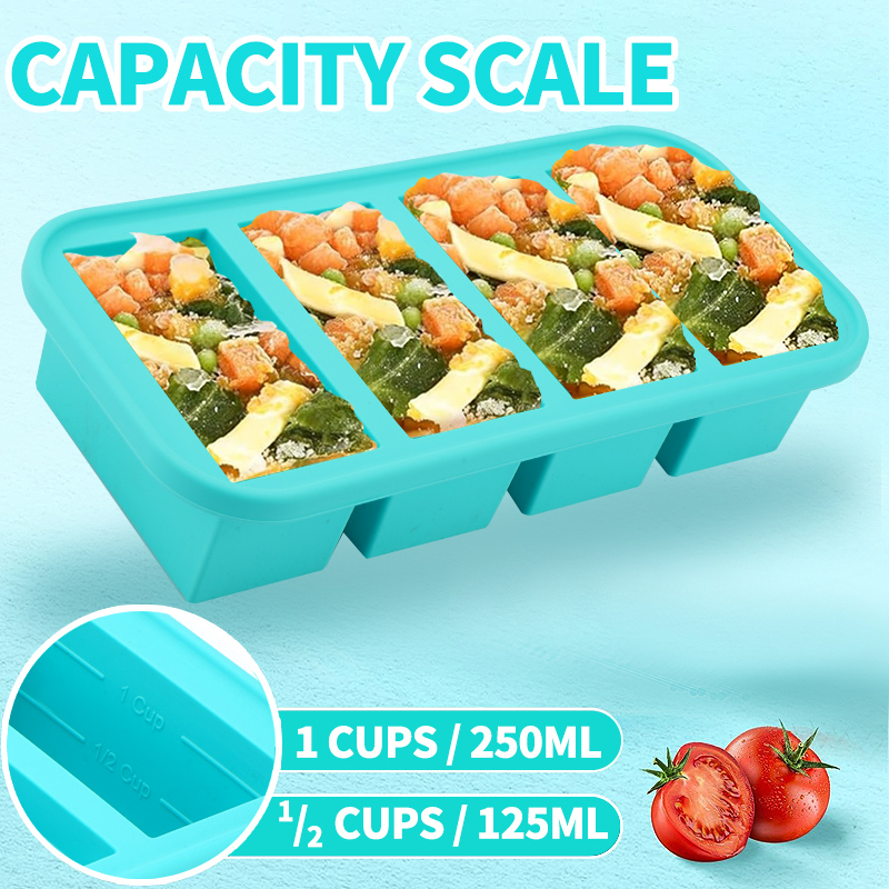 4 Covered Silicone Freezer Mol - Meal Prep Template review and price